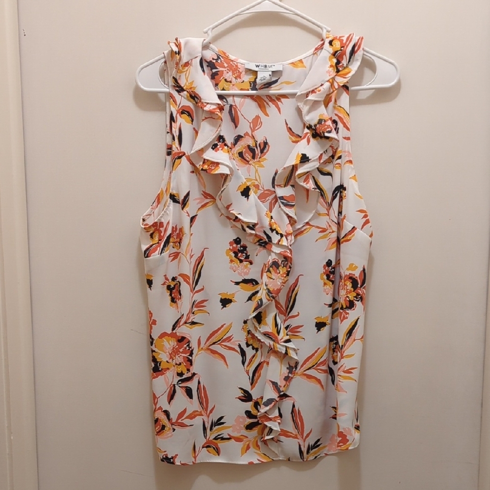 White House Black Market Floral Sleeveless Top